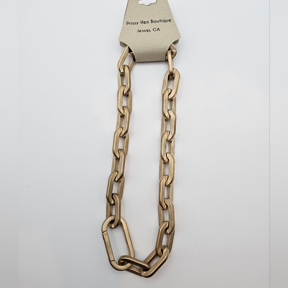 Chunky Gold Toned Chain Necklace, NWT - Picture 2 of 4